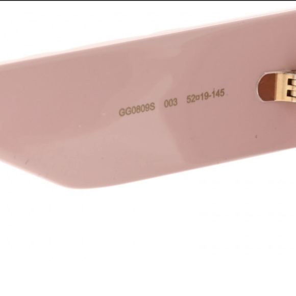 Gucci GG0809S Oversized Pink Quilted Cat Eye Sunglasses Pink Lens